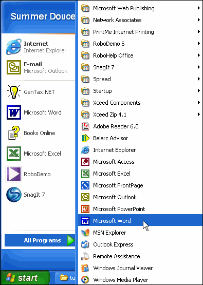 Programs In Start Menu Empty Windows Xp