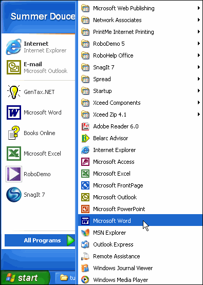 Ms Word Xp