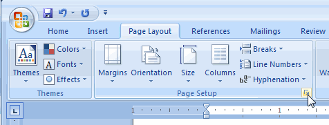 page layout button